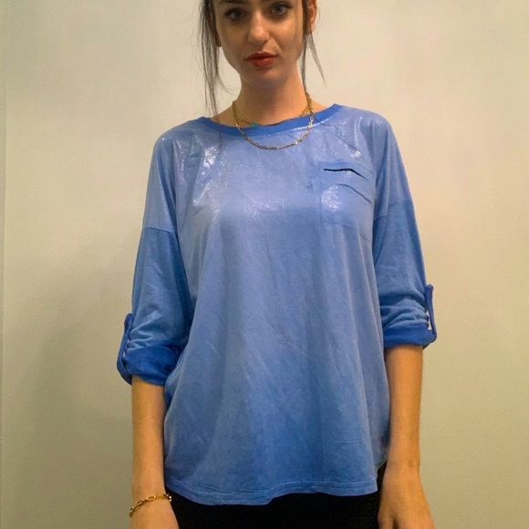 Shimmery baby blue top - Picture 2 of 5